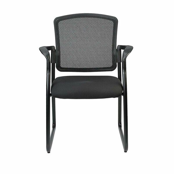 Gfancy Fixtures Black Mesh Fabric Guest Chair - 25.5 x 23.5 x 35.5 in. GF3088571